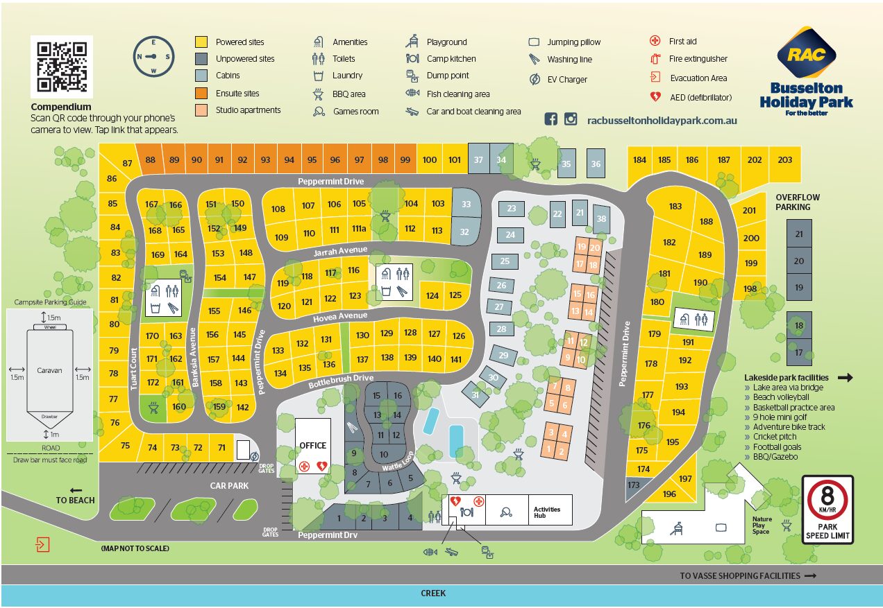 RAC Busselton Holiday Park Map