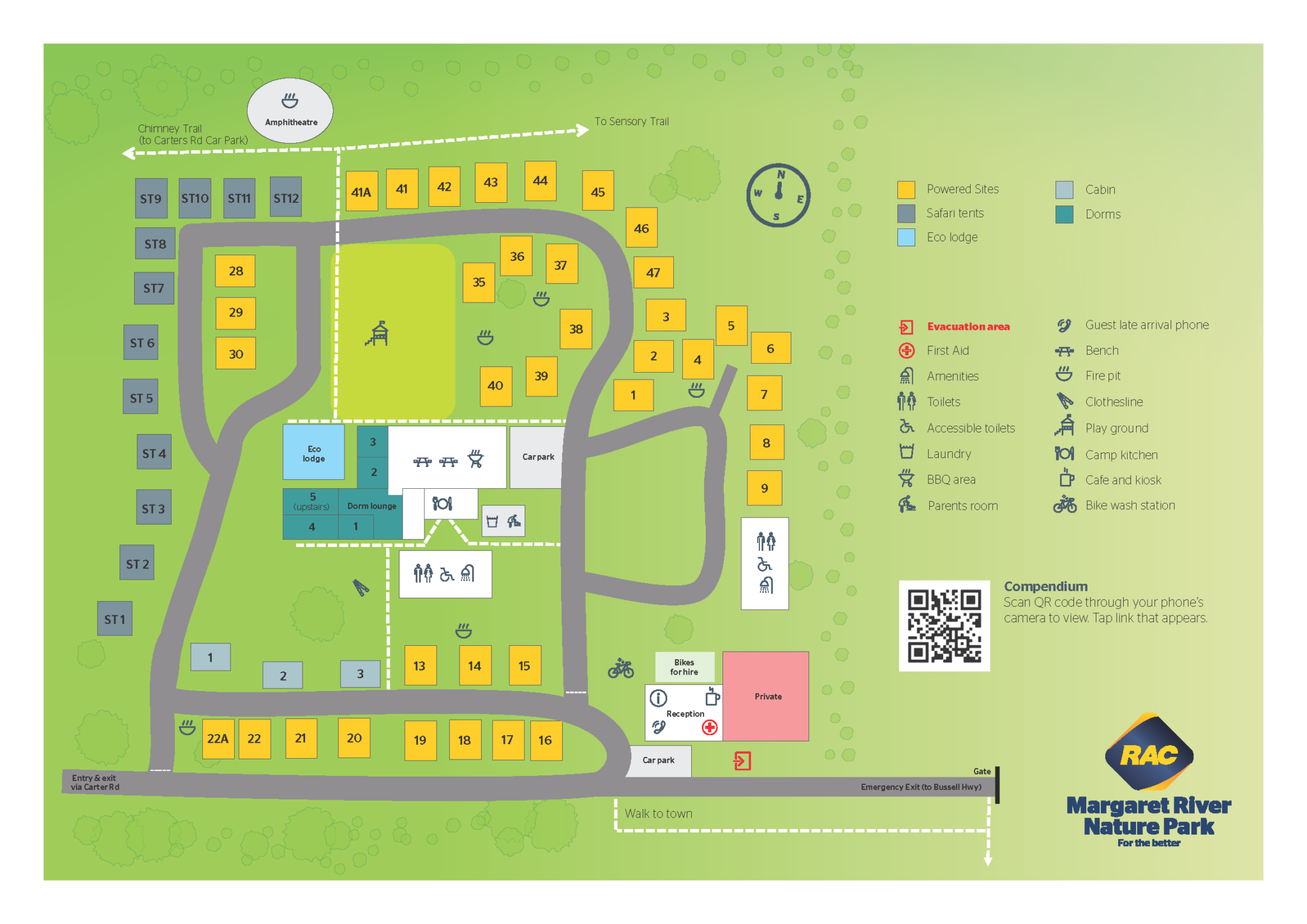 margaret river tourist park site map