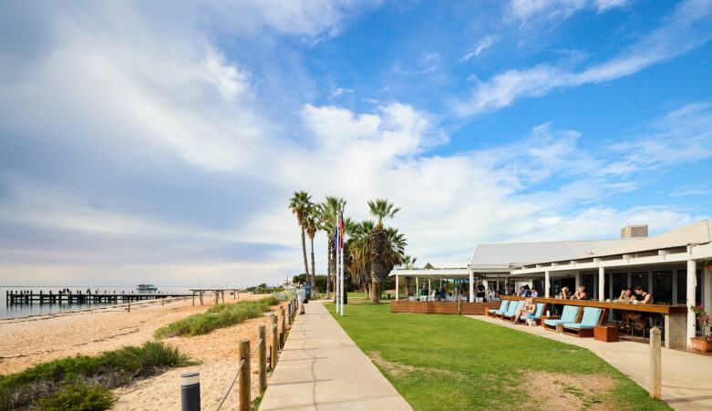 Restaurant overlooking ocean