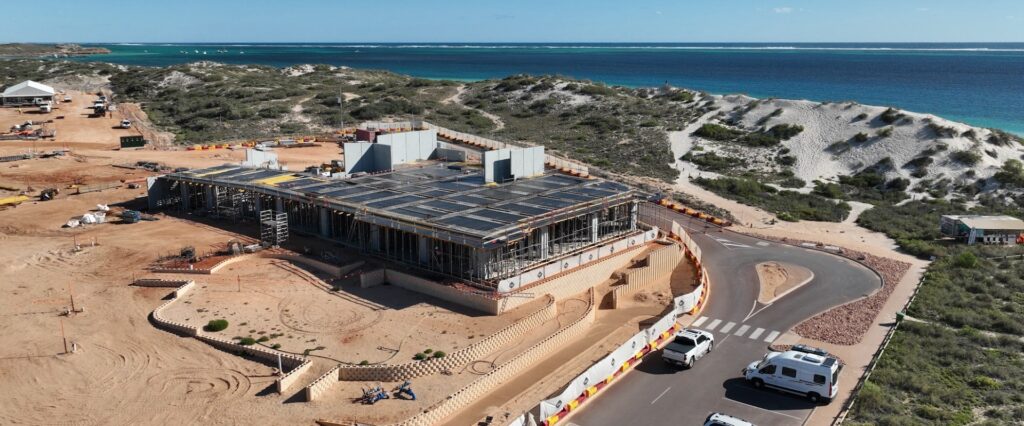 Aerial image of RAC Ningaloo Reef Resort construction