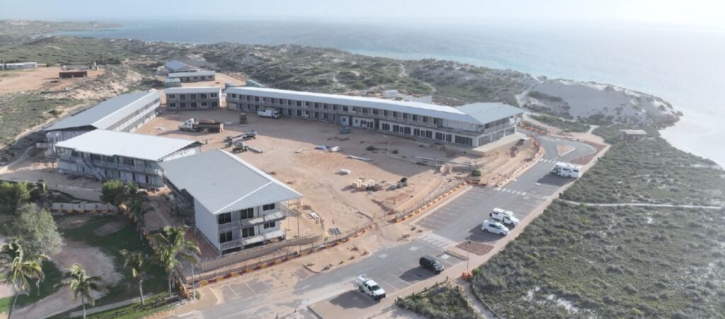 Drone image of RAC Ningaloo Construction progress in February