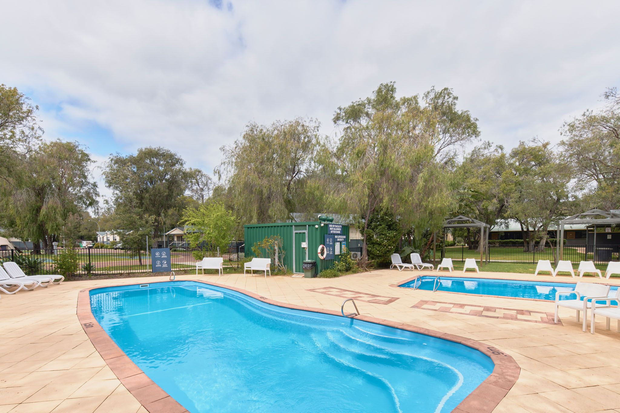Image of RAC Busselton Holiday Park's two swimming pools.