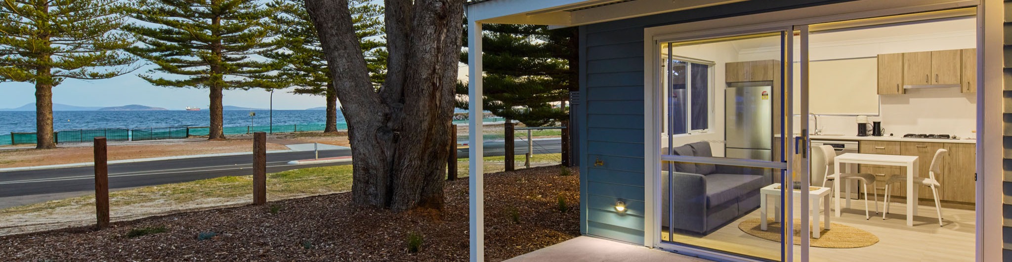 View of Esperance Bay from the one bedroom studios at RAC Esperance Holiday Park